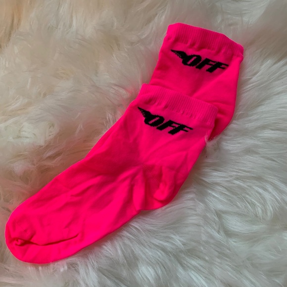 pink off white socks